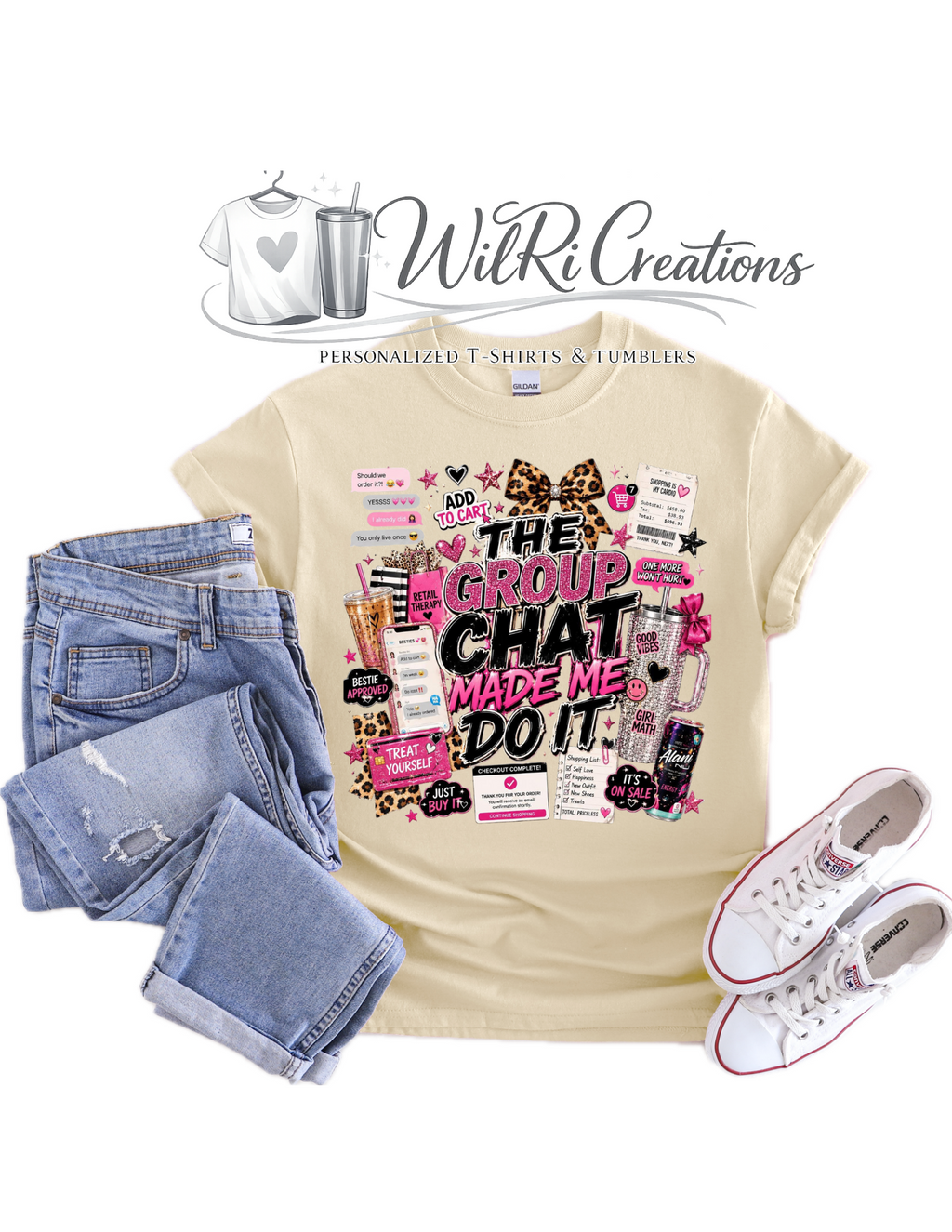 The Group chat made me do it ( Pink ) Tshirt