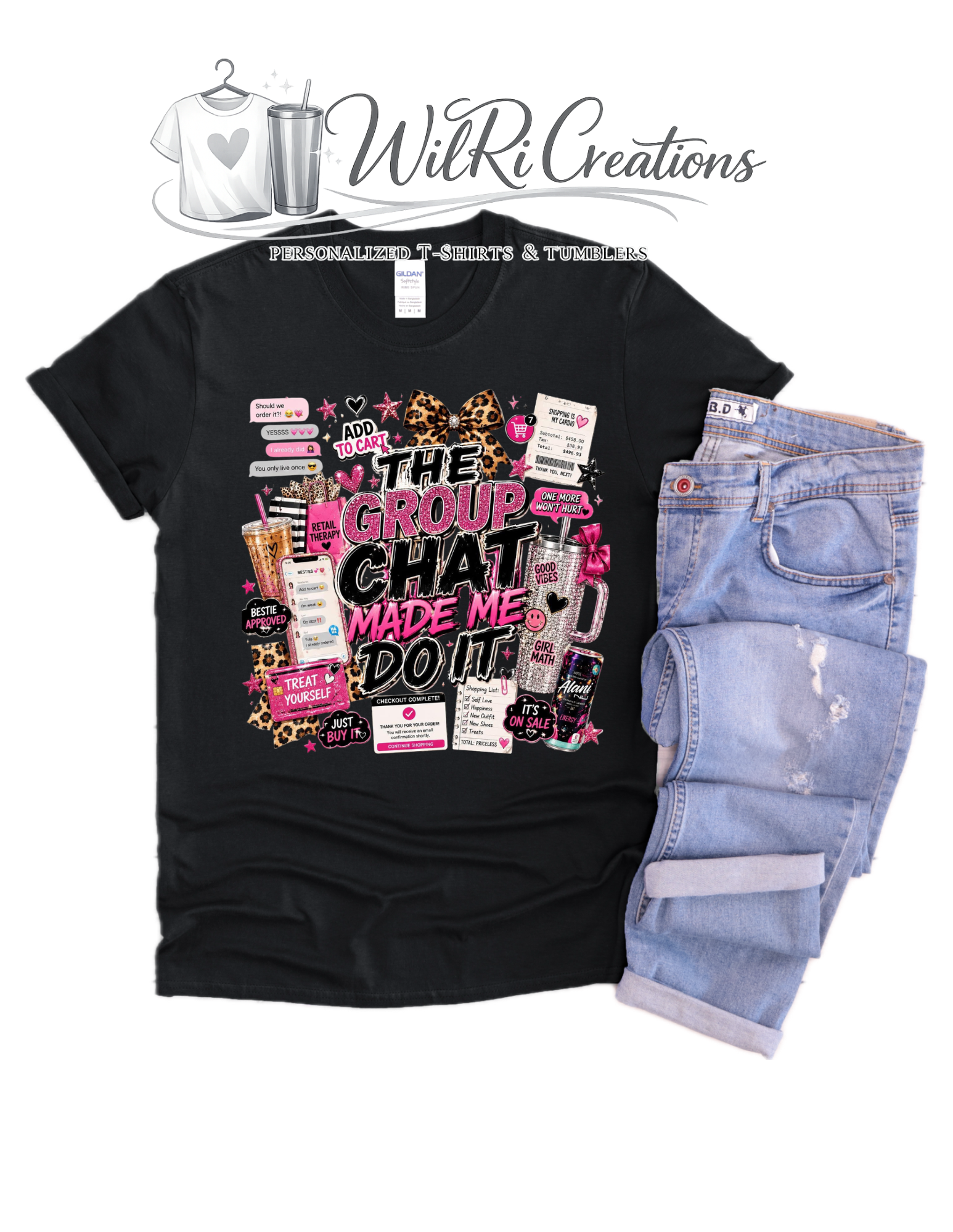 The Group chat made me do it ( Pink ) Tshirt