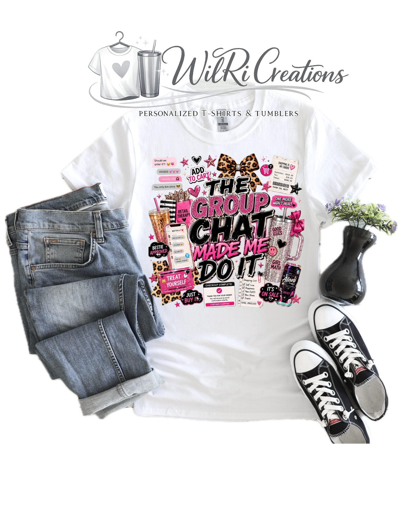 The Group chat made me do it ( Pink ) Tshirt